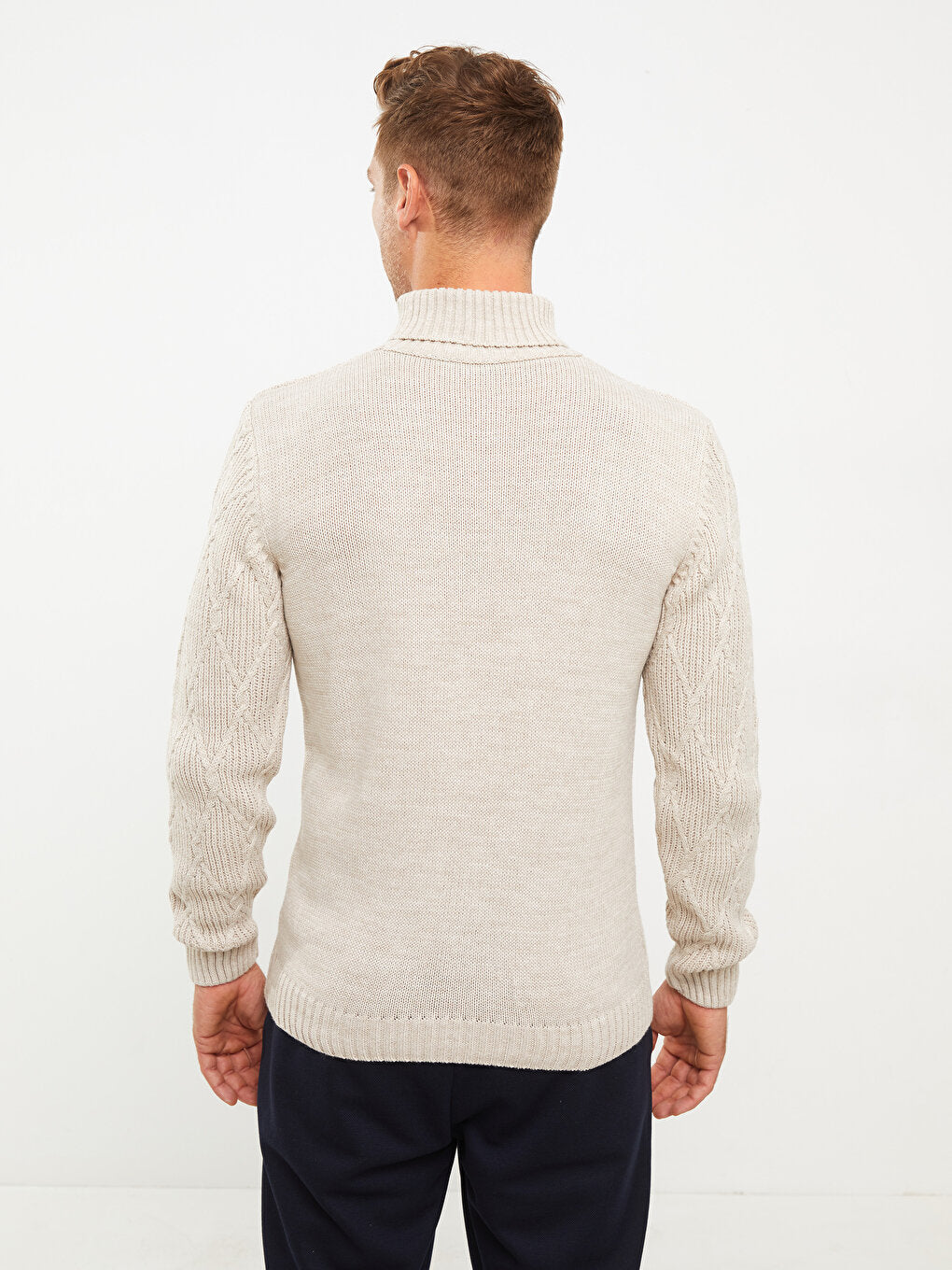 Turtleneck Long Sleeve Men's Knitwear Sweater