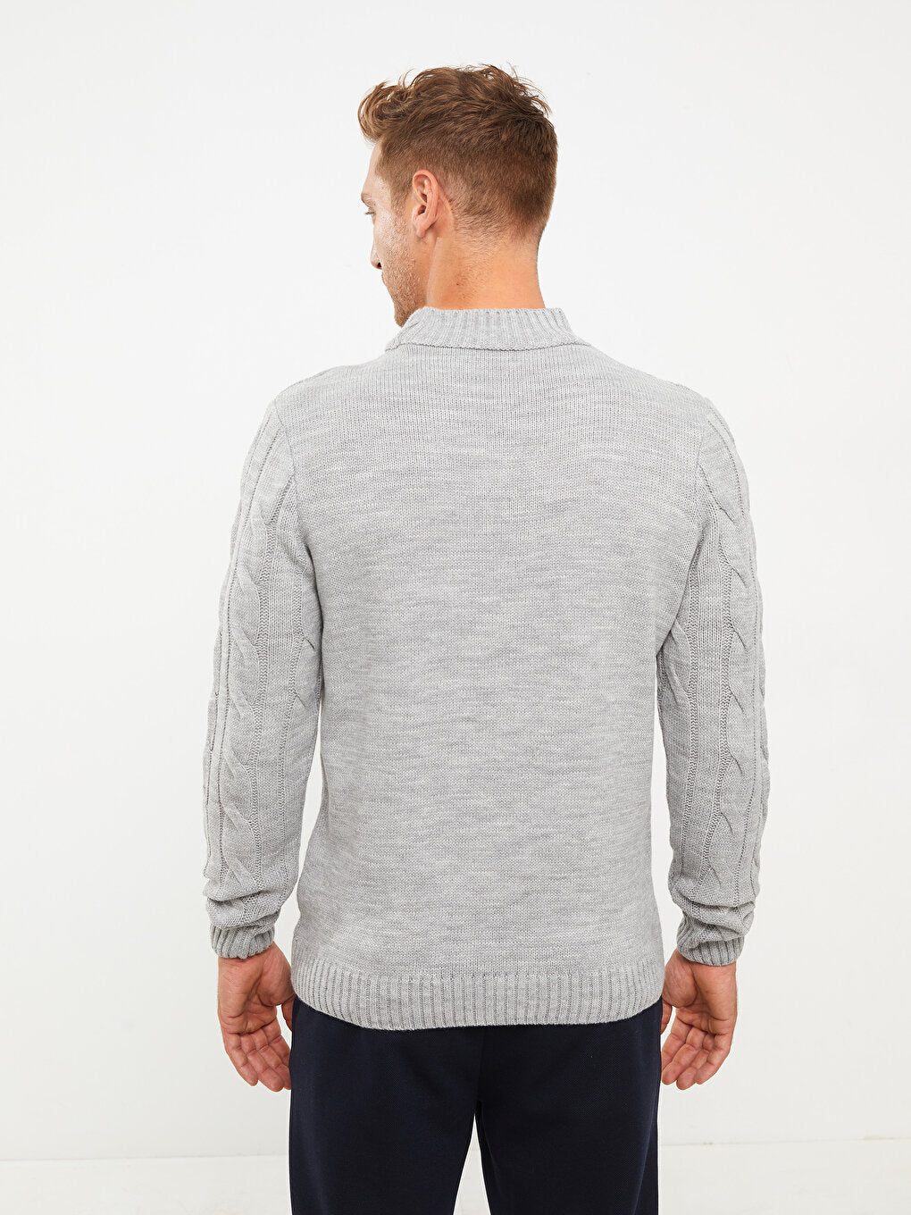 Half Turtleneck Long Sleeve Men's Knitwear Sweater