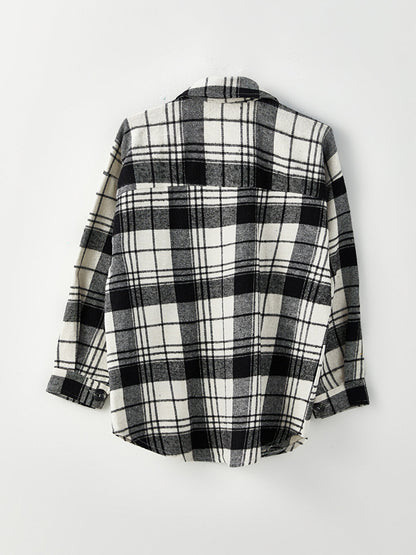 Plaid Long Sleeve Flannel Oversize Women's Lumberjack Shirt Jacket