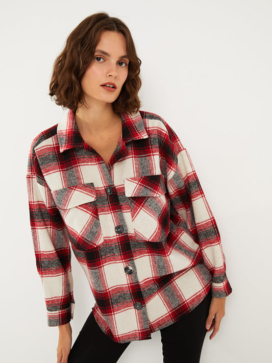 Plaid Long Sleeve Flannel Oversize Women's Lumberjack Shirt Jacket