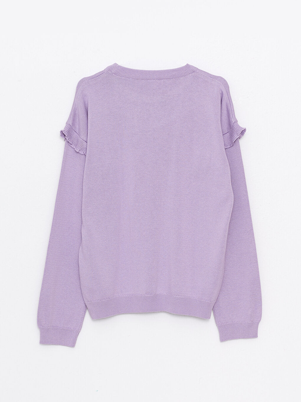 Crew Neck Basic Long Sleeve Girl's Knitwear Sweater