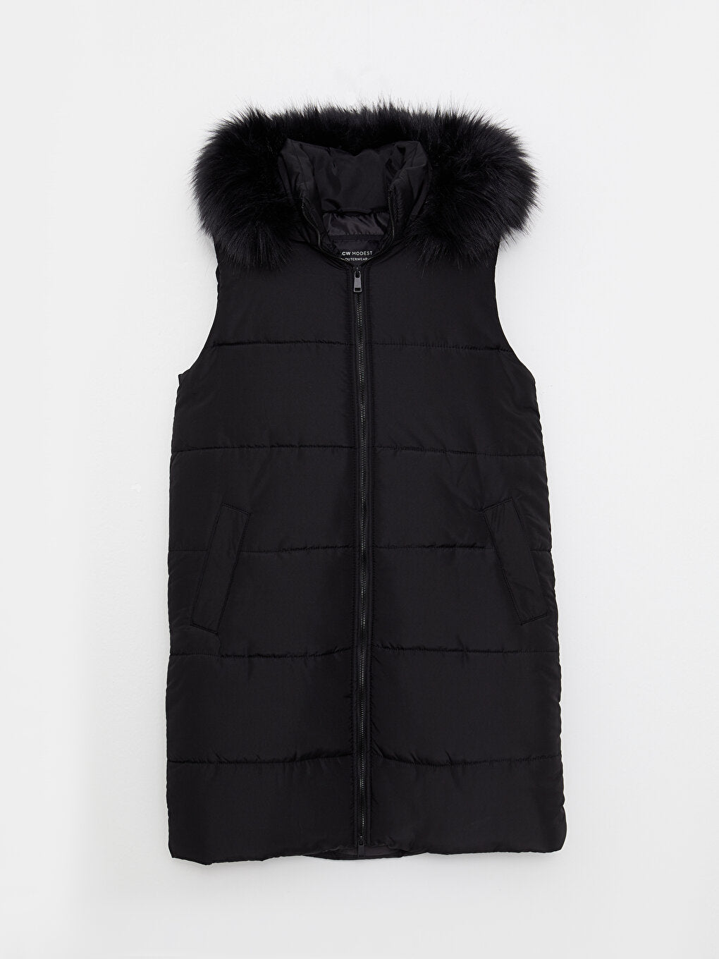 Women's Hooded Plain Puffer Vest