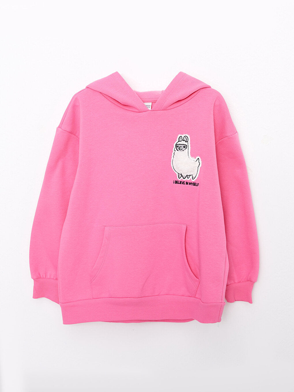 Hooded Embroidered Long Sleeve Girl's Sweatshirt