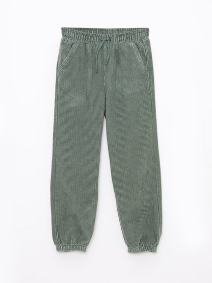 Basic Velvet Boy's Jogger Trousers with Elastic Waist