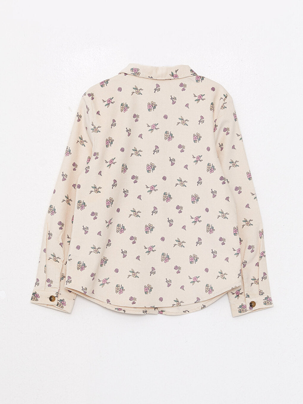 Patterned Long Sleeve Velvet Girls' Shirt