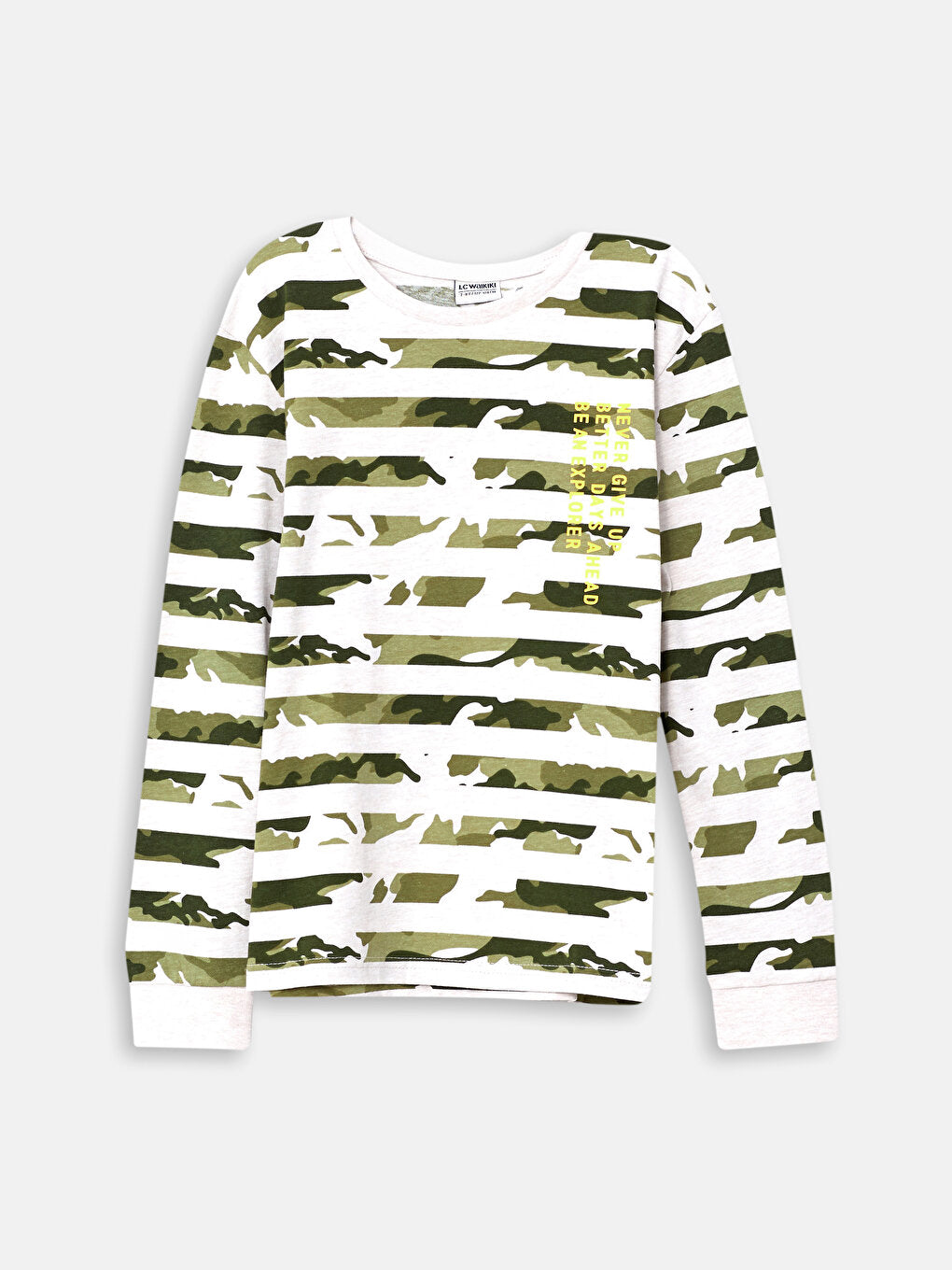 Crew Neck Printed Long Sleeve Boys' T-Shirt