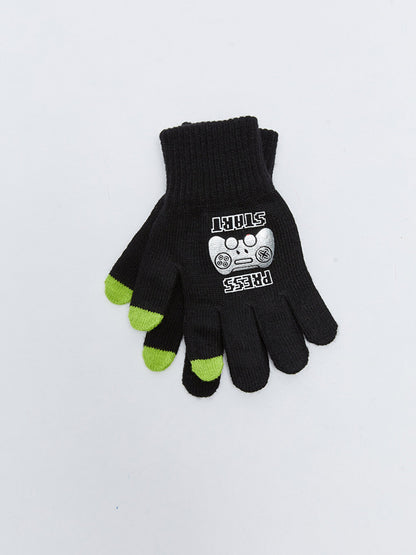 Printed Boy's Knitwear Gloves