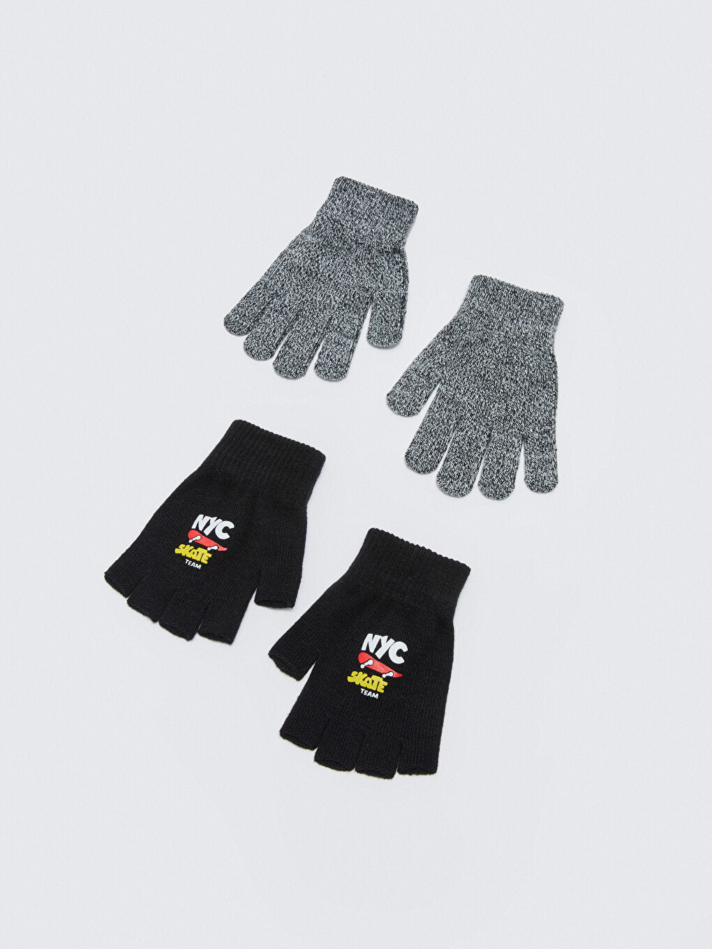 Printed Boy's Knitwear Gloves 2-pack