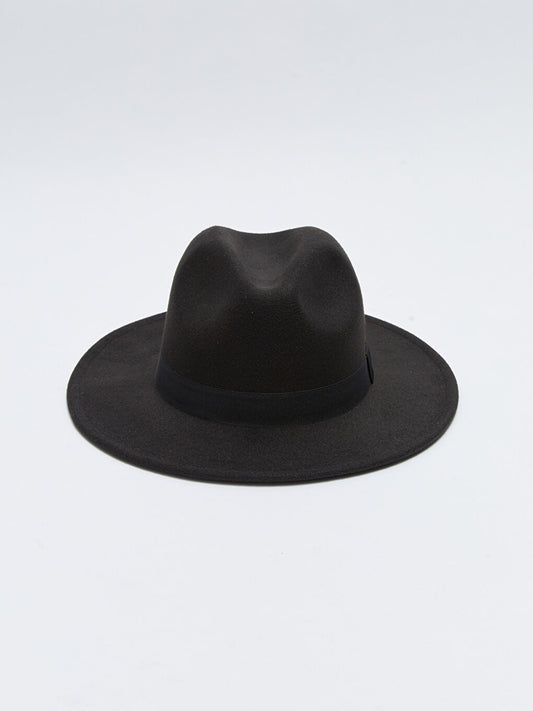 Men's Stamped Fedora Hat with Stripe Detail