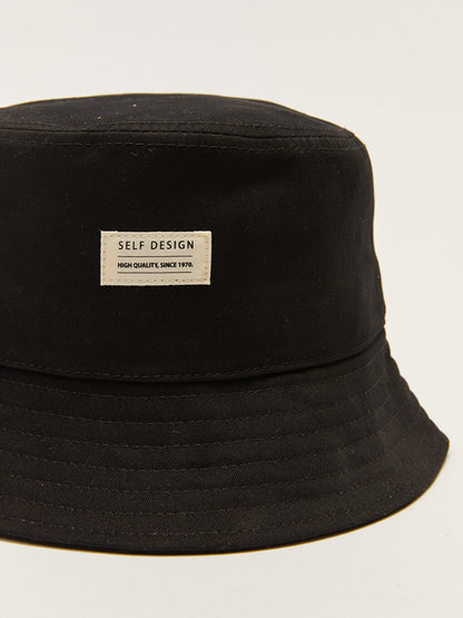 Label Printed Men's Gabardine Outdoor Bucket Hat