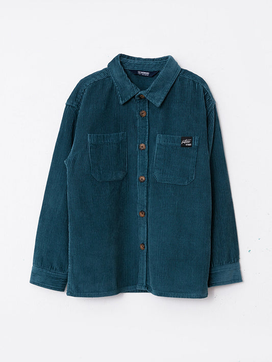 Basic Long Sleeve Velvet Boys Shirt