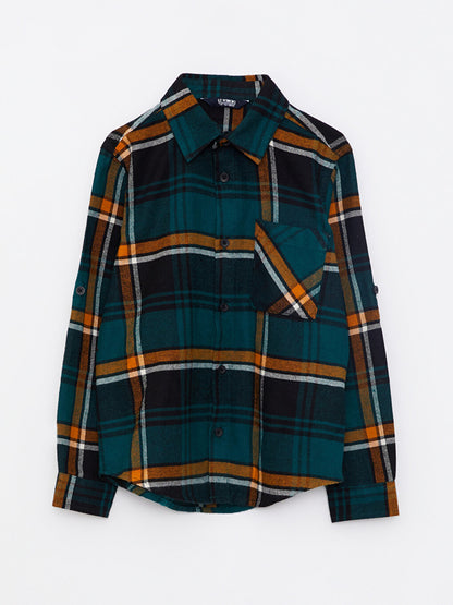 Plaid Gabardine Long Sleeve Boys' Shirt