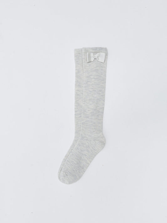 Girls' Knee-high Socks with Bow Detail