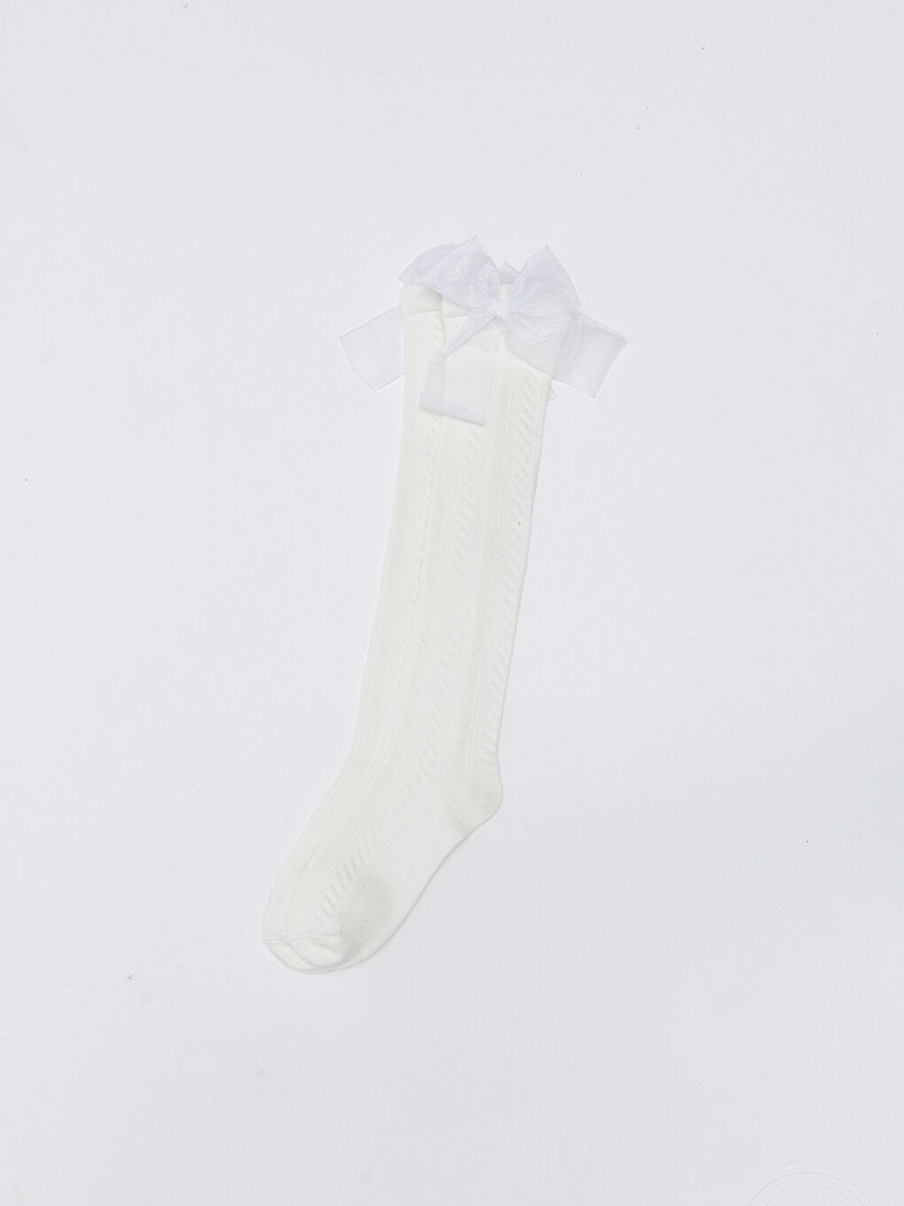 Girls' Knee-Cuff Socks with Bow Detail