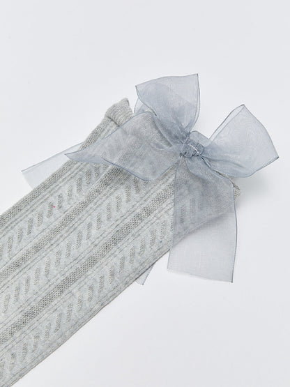 Girls' Knee-high Socks with Bow Detail