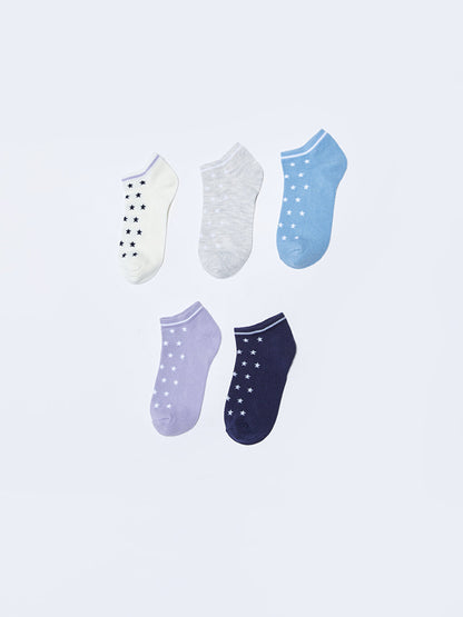 Patterned Girl's Booties Socks 5-pack