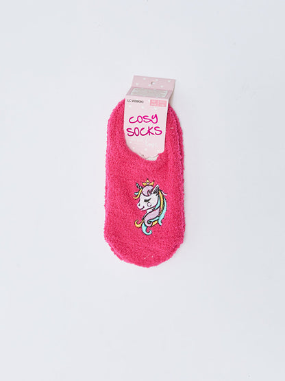 Embroidered Girl's Home Socks