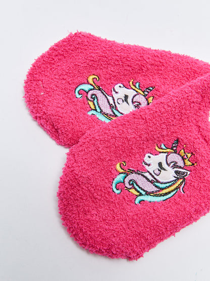 Embroidered Girl's Home Socks