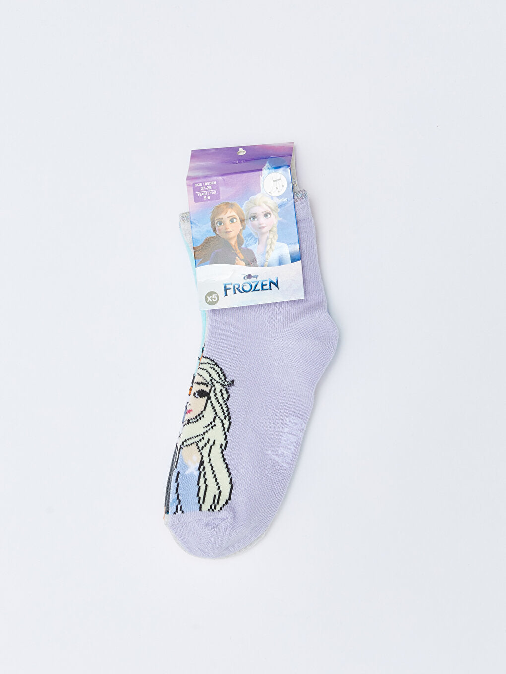 Frozen Patterned Girl's Socks, Pack of 5