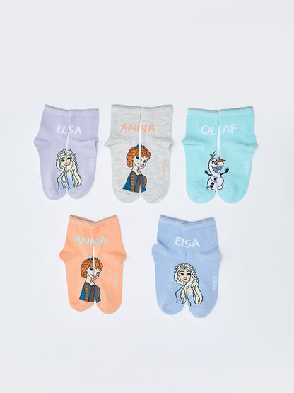 Frozen Patterned Girl's Socks, Pack of 5