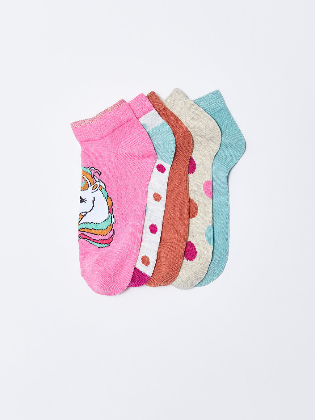 Patterned Girl's Booties Socks 5-pack