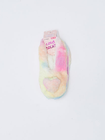 Patterned Plush Girl's Home Socks