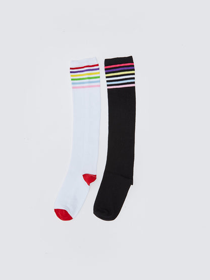 Striped Girl's Knee Socks 2-pack