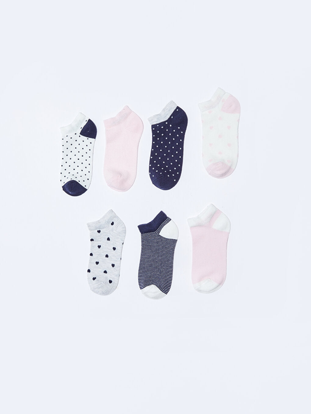 Patterned Girl's Booties Socks 7-pack