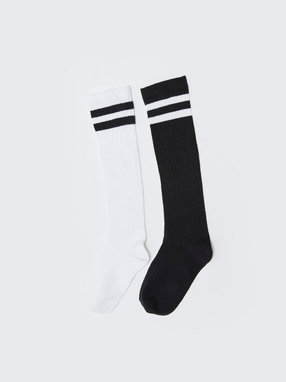 Striped Girl's Knee Socks 2-pack