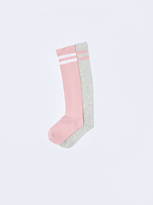 Striped Girl's Knee Socks 2-pack