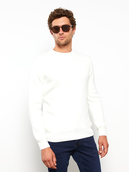 Crew Neck Long Sleeve Men's Knitwear Sweater