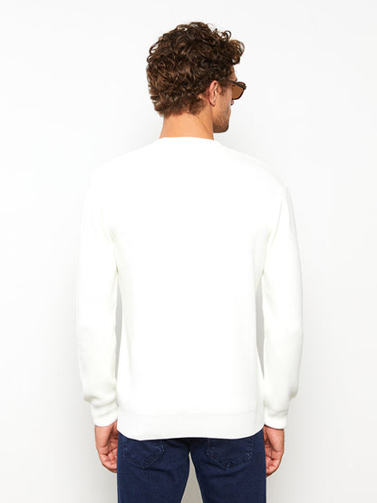 Crew Neck Long Sleeve Men's Knitwear Sweater