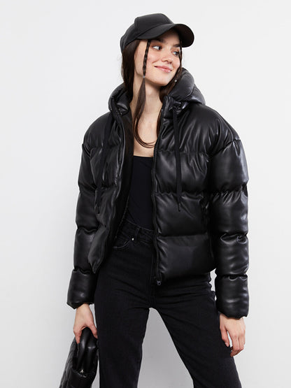 Women's Hooded Plain Puffer Coat