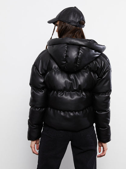 Women's Hooded Plain Puffer Coat