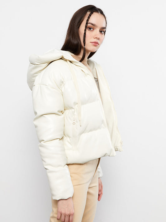 Women's Hooded Plain Puffer Coat