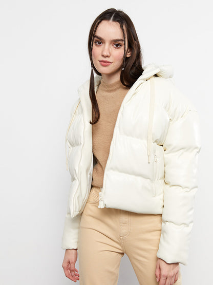 Women's Hooded Plain Puffer Coat