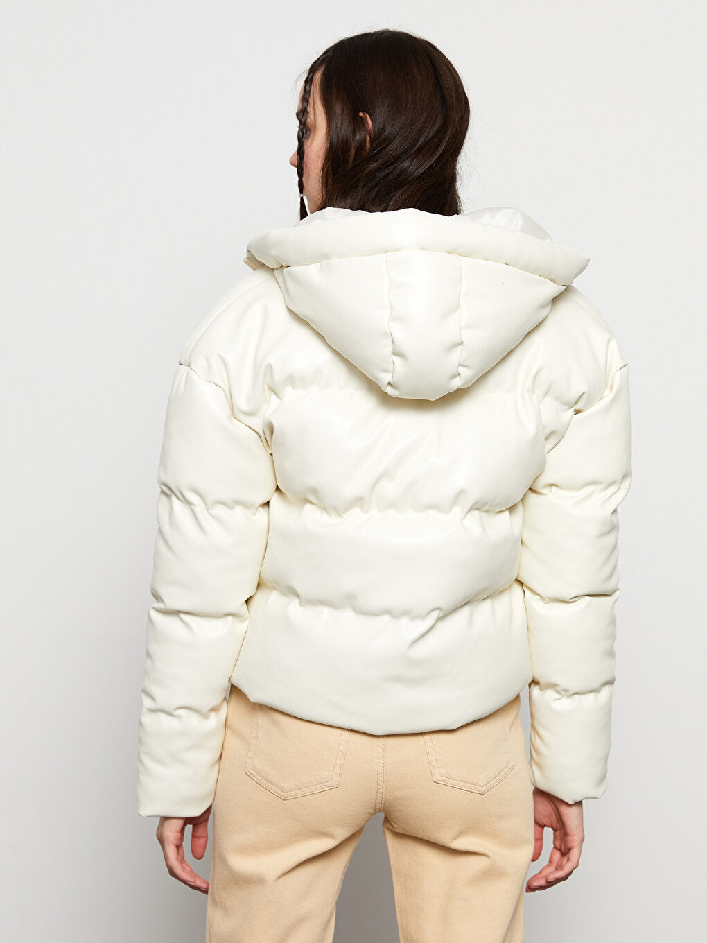 Women's Hooded Plain Puffer Coat