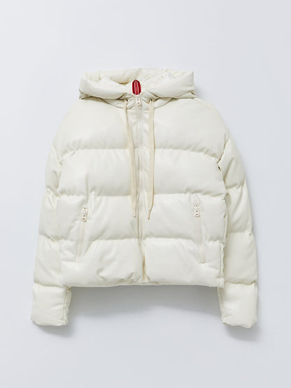 Women's Hooded Plain Puffer Coat