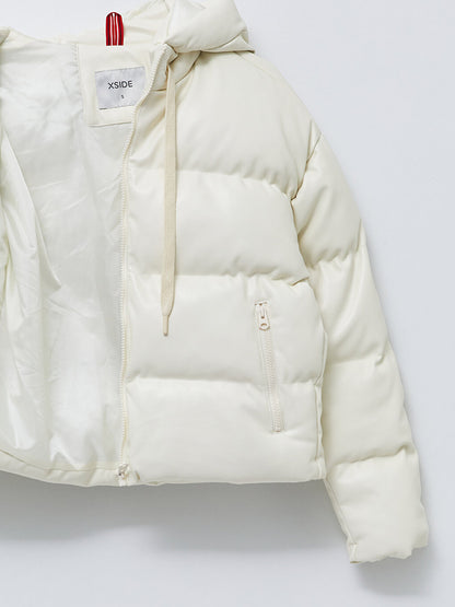 Women's Hooded Plain Puffer Coat