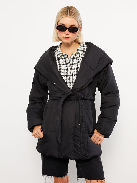 Women's Hooded Plain Puffer Coat