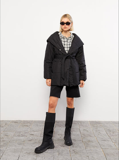 Women's Hooded Plain Puffer Coat