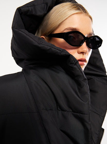 Women's Hooded Plain Puffer Coat