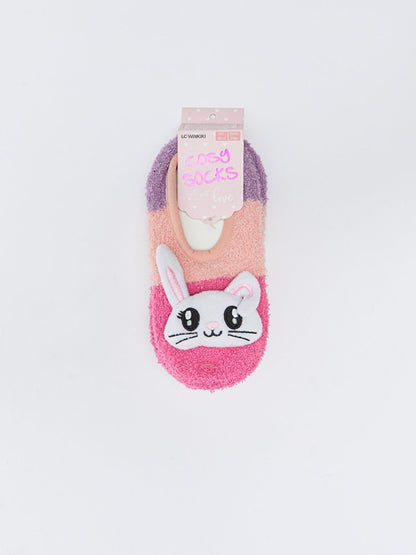 Appliqued Embroidered Girl's Home Socks