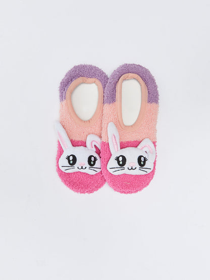 Appliqued Embroidered Girl's Home Socks