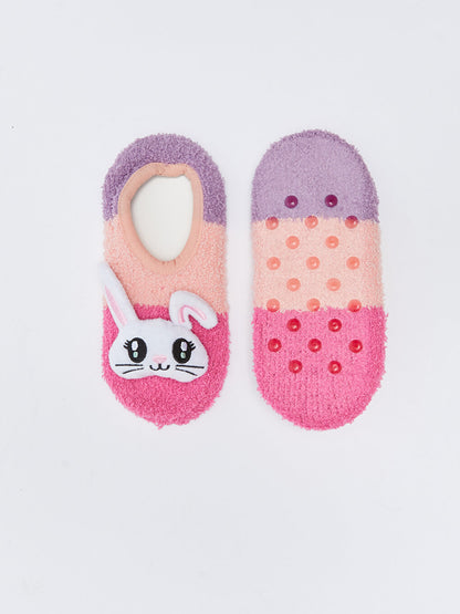 Appliqued Embroidered Girl's Home Socks