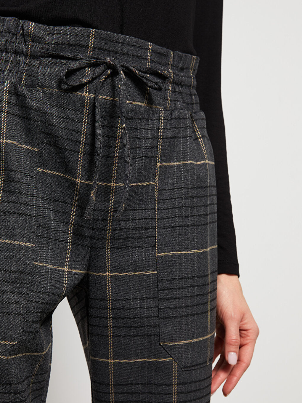 Standard Fit Plaid Women's Trousers