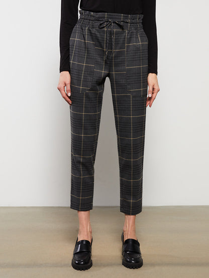 Standard Fit Plaid Women's Trousers