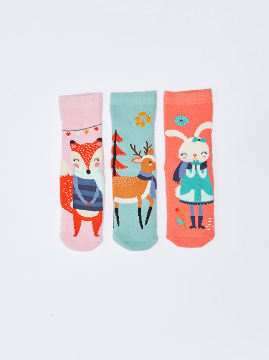 Patterned Girl's Socks 3-pack