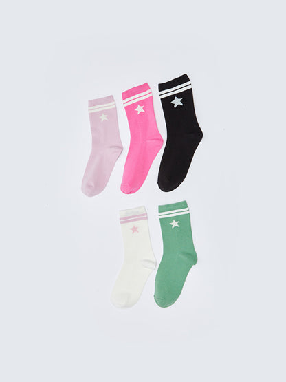 Patterned Girl's Socks 5-pack