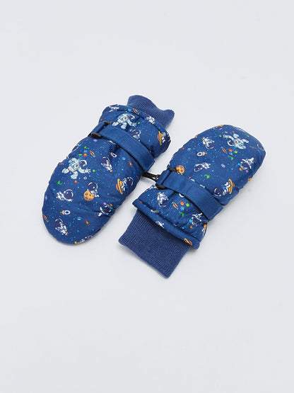 Printed Boy's Fingerless Gloves